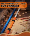 Image showing Heavy Duty PVC Heat Blanket For Conduit Bending Up To 1-1/2 Inch wrapped around PVC conduit on job site.