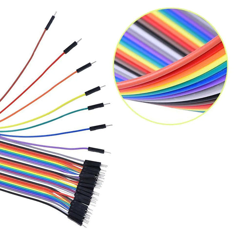240 Piece Multicolor Dupont Wire Jumper Kit For Breadboard DIY Projects with close-up detail and 40Pin connectors