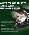 Close-up of hands holding the No Sweat Engine Water Pump for 2011 to 2015 Kia Sportage Optima Sorento and 2013 to 2016 Hyundai Santa Fe Sport.
