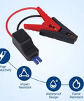 Heavy Duty Car Emergency Battery Jump Cable With EC5 Connector And Snappy Battery Clamps For 12 Volt Portable Starters close-up of clamp and connector.