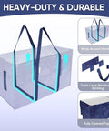 Six Pack Extra Large Moving Bags Heavy Duty With Zippers And Carrying Handles, highlights on durability features.