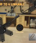 Two Pack 185W LED Garage Lights Plug In Black Hanging Shop Light With 6 Adjustable Foldable Panels Linkable 18500 Lumens