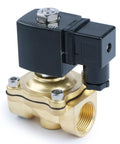 Three Quarter Inch Brass Solenoid Valve, Normally Closed, 110V 120V AC, 145 PSI Electric Valve for Water Air Diesel, NPT Connection