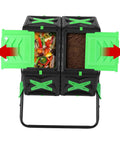 Efficient 140L Dual Chamber Compost Tumbler With Sliding Door Heavy Duty Rotating Outdoor Bin For Yard And Garden No Hassle Setup