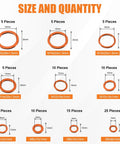 Copper Washer Kit 100 Pcs Ten Sizes From M5 To M20 Premium Copper Crush Gasket Assortment For Automotive Plumbing Electrical And Mechanical Sealing And Oil Drain Plug Projects Keeps Your Fasteners Tight And Leaks Free.