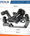 Heavy Duty Mechanical Disc Brake Set Front And Rear Calipers For MTB Road Bike dimensions 85mm x 35mm, aluminum material.