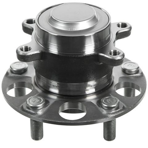 Beefed Up Rear Wheel Bearing Hubs Kit With 2 Rear Hub Assemblies And 2 Stabilizer Sway Bar End Links For 2013 2015 Honda Civic And 2013 2018 Acura ILX Replacement, front view of hub assembly.