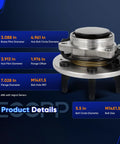 Front 6 Lug Wheel Hub Bearing Assembly With ABS For Chevy GMC Cadillac Escalade Suburban Tahoe Yukon XL 1500 Avalanche Silverado 1500 Sierra 1500 2WD 515097 with flange and hub details.