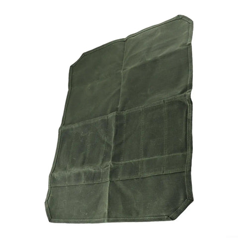 Waxed Canvas Roll Bag With 8 Slots For Knives Up To 17 Inches, Portable Cutlery Carrier For Chefs And Camping, Army Green Knife Roll Organizer