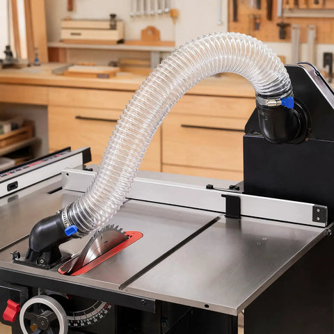4 Inch Clear PVC Dust Collection Hose 10 Foot Flexible Puncture Resistant Fume Hose With Carbon Steel Wire Coil