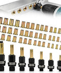 Carbon Steel Rivet Nut Tool Set for DIYers and Auto Repair Pros, 77 Pieces Rivnut Kit with M3 to M12 Mandrels, Rivnuts and Threaded Inserts, Drill Compatible, Metal Fabrication and Automotive Repair Kit, gold rivnuts and mandrels