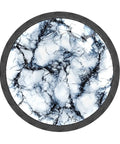 Dang Sharp Black And White Marble Look Round Cabinet Knobs 4 Pack featuring glossy crystal glass finish, 1.37 inch diameter.