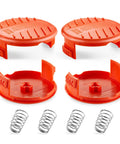 Trimmer Line Cap And Spring Replacement Kit For AFS Trimmer RC100P And Black And Decker Models 4 Pack Spool Cap Covers With Springs