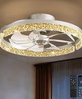 20 Inch Low Profile Fandelier With Integrated Light And Smart App Control, Modern Ceiling Fan With Remote, Six Speed Adjustments That Hit Different For Silent Operation And Total Vibe Upgrades.