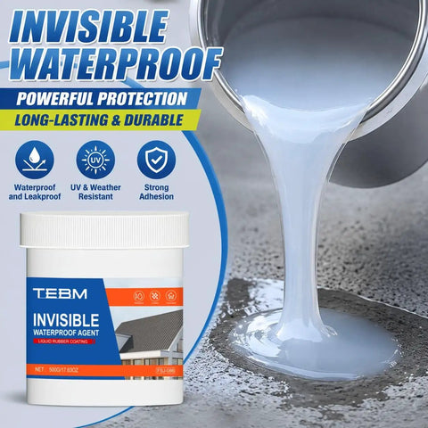 No Sweat Clear Waterproof Sealant Paste For Shower Areas And Tile Grout Slick Invisible Coating Kit, 500g, pouring from container.