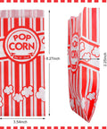 Heavy Duty Paper Popcorn Bags 1 Oz Individual Servings 500 Pack For Popcorn Machines Small Mini Bags For Carnival Parties And Home Snacking Bulk Party Supplies For Events School Fundraisers. Red and white striped popcorn bags with dimensions.