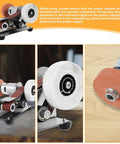 Pro Grade Mini Belt Sander, Electric Knife Sharpener, showing adjustable speed settings and polishing wheels for precision use.