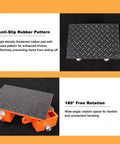 Rock Solid Heavy Duty Machinery Mover With 360 Swivel Base And Reinforced Steel Polyurethane Wheels for smooth transport with anti-slip rubber.
