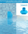 Surface Skimmer Hose B Adapter 11238 for Intex Pool, wall-mounted blue connector shown in pool water