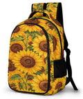 Dense Sunflower Repeat Printed Backpack For Everyday Carry Unisex Large Capacity Daypack With Durable Zipper Lightweight Polyester