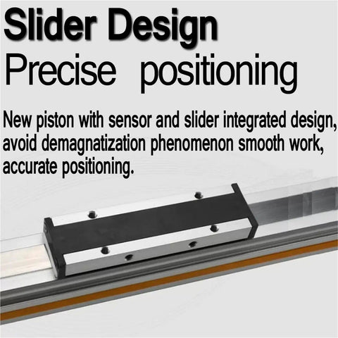 Rock Solid OSP Rodless Cylinder Pneumatic Actuator Featuring Mechanically Jointed Rig double acting with sensor for precise positioning