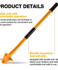 Heavy Duty Manual Rebar Bender Tool For 5/8 Inch Steel Bar and Rope Bending with Anti Skid Grip Sleeve, features stable operation design.