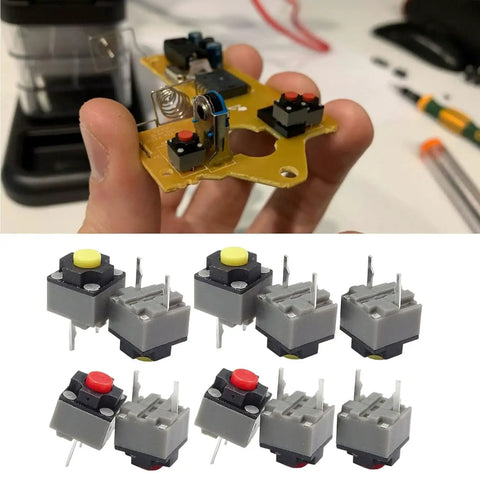 5Pcs Silent Mouse Micro Switches 6x6x7.3mm Square Buttons Lowkey Quiet Clicks For Gaming And Office 10 Million Clicks