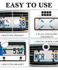No Drill Front License Plate Frame Mount For Cars Universal License Plate Bracket With Screws installation steps
