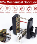 Mechanical Keyless Entry Door Lock With Keypad Password Access No Batteries Or Wiring 100 Percent Mechanical Security