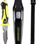 Argus Diving Knife For Saltwater Dives With Tempered 420 Stainless Steel Blade Straight Edge And Serrated Edge Line Cutter