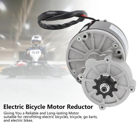 24V 1000W Electric Motor With Gear Reduction For Tricycles And Go Karts Easy Install Quiet Operation Aluminum Housing Copper Rotor Powerful Magnets Torque Monster Performance, silver motor with sprocket