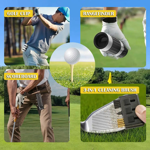 Ultimate Golf Gift Set For Men And Women With Rangefinder Multi Function Golf Tool Balls Brushes Scorekeeper Shafts Clips