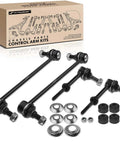 Set Of 4 Front And Rear Sway Bar Link Kit For Chevy Equinox 2008 2017, GMC Terrain 2010 2017, Pontiac Torrent 2008 2009 Easy Install Replacement displayed with parts