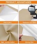 Self Adhesive Leather Repair Patches Tape 8x11 Inch Beige For Couches And More Durable Leather Repair Kit for measuring thickness.