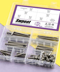 No Fuss Premium Heavy Duty M6 Screws Kit Featuring Barrel Nuts Allen Wrench Hex Socket Head Caps with assorted lengths and sizes.