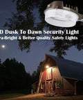 Dusk To Dawn LED Outdoor Lighting For Barn Security Yard And Parking Lot Flood Light That Slaps 43W 5000LM 5000K in use on barn
