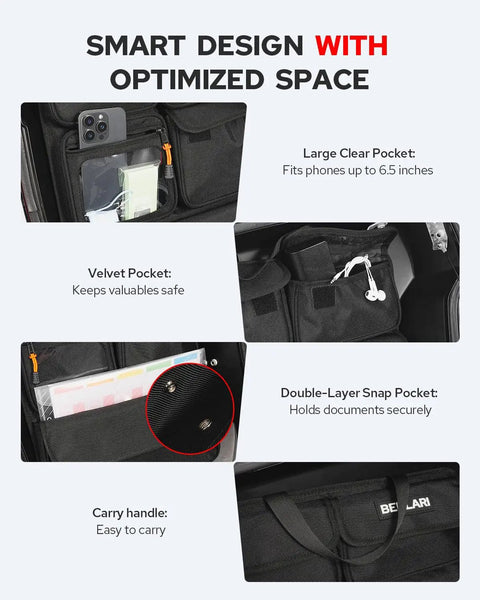 Tour Pack Lid Organizer For Motorcycles Waterproof Storage Liner Bag With Clear Pocket Fits Phones Up To 6.5 Inches And Velvet Lining