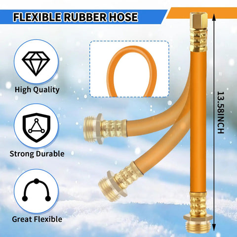 Flexible rubber hose from 2025 RV Winterizing Kit Upgrade With Oil Pressure Gauge, showing durability and flexibility features.