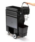 Hella Sturdy Three Drawer Rolling Utility Cart For HVAC Pros And Major Equipment Rig With Zero Tool Hassle and Rock Solid Portable Storage Organizer, with drawers and tool caddy.