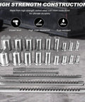 Pro Grade Keyway Broach Kit With 5 Broaches 18 Bushings 7 Shims And 30 Pieces for metalworking on display.