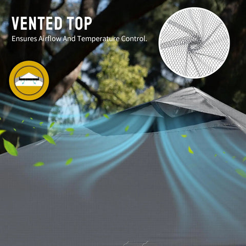 Vented top of Pop Up Canopy With One Push Center Lock Technology For Fast Easy Setup In Seconds 10x10 Ft for airflow