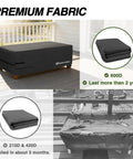 Patio Coffee Table Cover Waterproof Outdoor Furniture Shield Fits Rectangular 48 By 26 Inch Tables 18 Inch High Fadeproof UV Resistant 600D Polyester Black shown on a table
