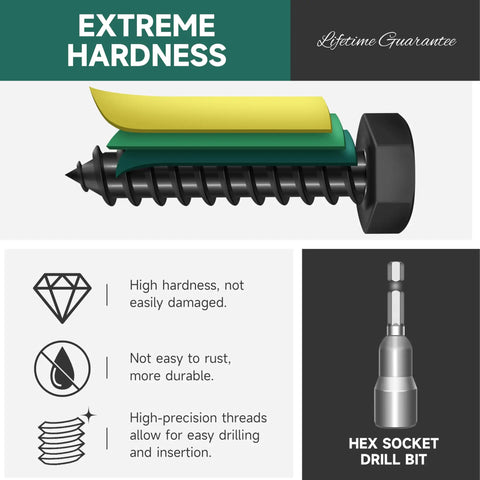 Heavy Duty 5 16 X 2 1 2 Hex Head Lag Bolts Rock Solid 304 Stainless Steel Wood Fasteners With Washers detailed view with hardness information.