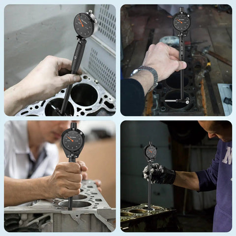 Using Pro Grade Dial Bore Gauge 2 To 6 Inch Kit With 0.001 Inch Accuracy And 0.25 Inch Dial Indicator, 11 Measuring Heads in engine cylinder