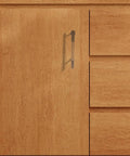 Retro Style Cabinet Handles, 2 Pack Zinc Alloy Pulls in Antique Bronze Finish on wooden cupboard, 128mm center to center