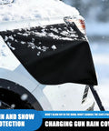 Beat The Elements EV Charger Cover For Chevy Blazer Ev with grip tight dual magnets blocking snow on a vehicle.