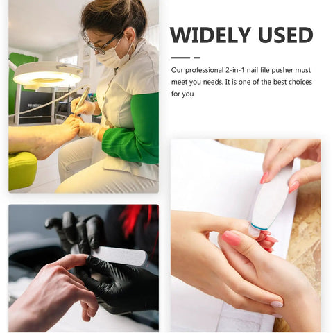Dual Use Nail File And Dead Skin Fork 6.29 Inch Stainless Steel Nail Cuticle Trimmer With V Shaped Dead Skin Pusher used in salon