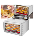 Four Hundred Watt Food Dehydrator With Six Roomy Mesh Trays And Precise Temperature Settings To Dry Beef Jerky Apples And Veggies Easy As Pie While Keeping Your Kitchens Completely Stress Free.