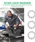 Mechanic using Internal Tooth Lock Washers Stainless Steel Serrated Star Shape Assortment Kit 300 Pieces for automotive repair