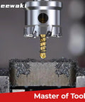 Heavy Duty Three Quarter Inch Hole Saw Kit With Two Piece Carbide Tipped Drill Bits cutting metal surface